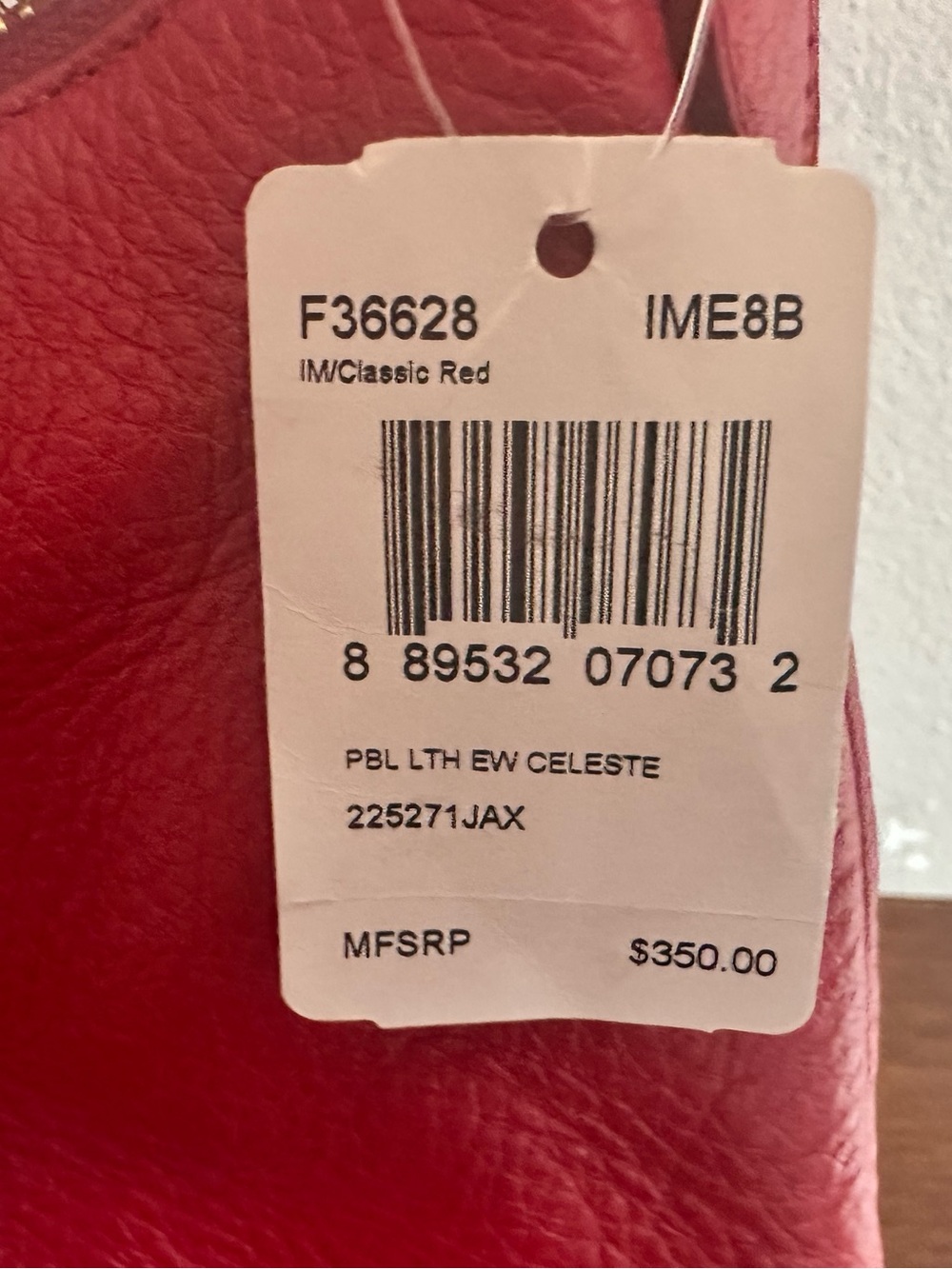 Coach Celeste bag red pebble leather NWT - Picture 2 of 10